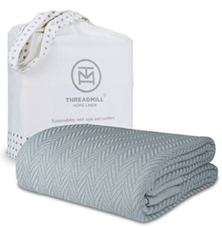 Threadmill Luxury Cotton Blankets for King Size Bed