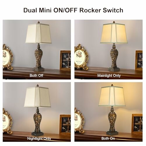 Vintage Brown Table Lamps Set of 2