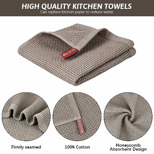 High quality kitchen towels with honeycomb absorbent design and 100% cotton.