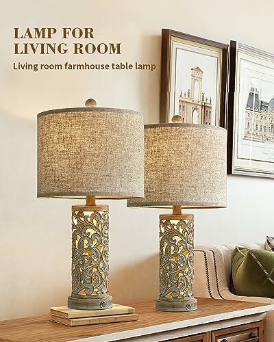 OYEARS 3-Way Dimmable Table Lamp Set