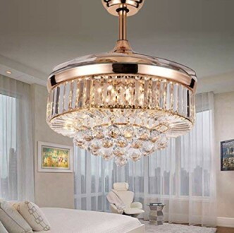 RuiWing 42" Crystal Ceiling Fan