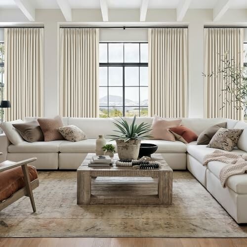 Topfinel Beige Curtains