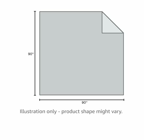 Square blanket dimensions 90 by 90 inches.